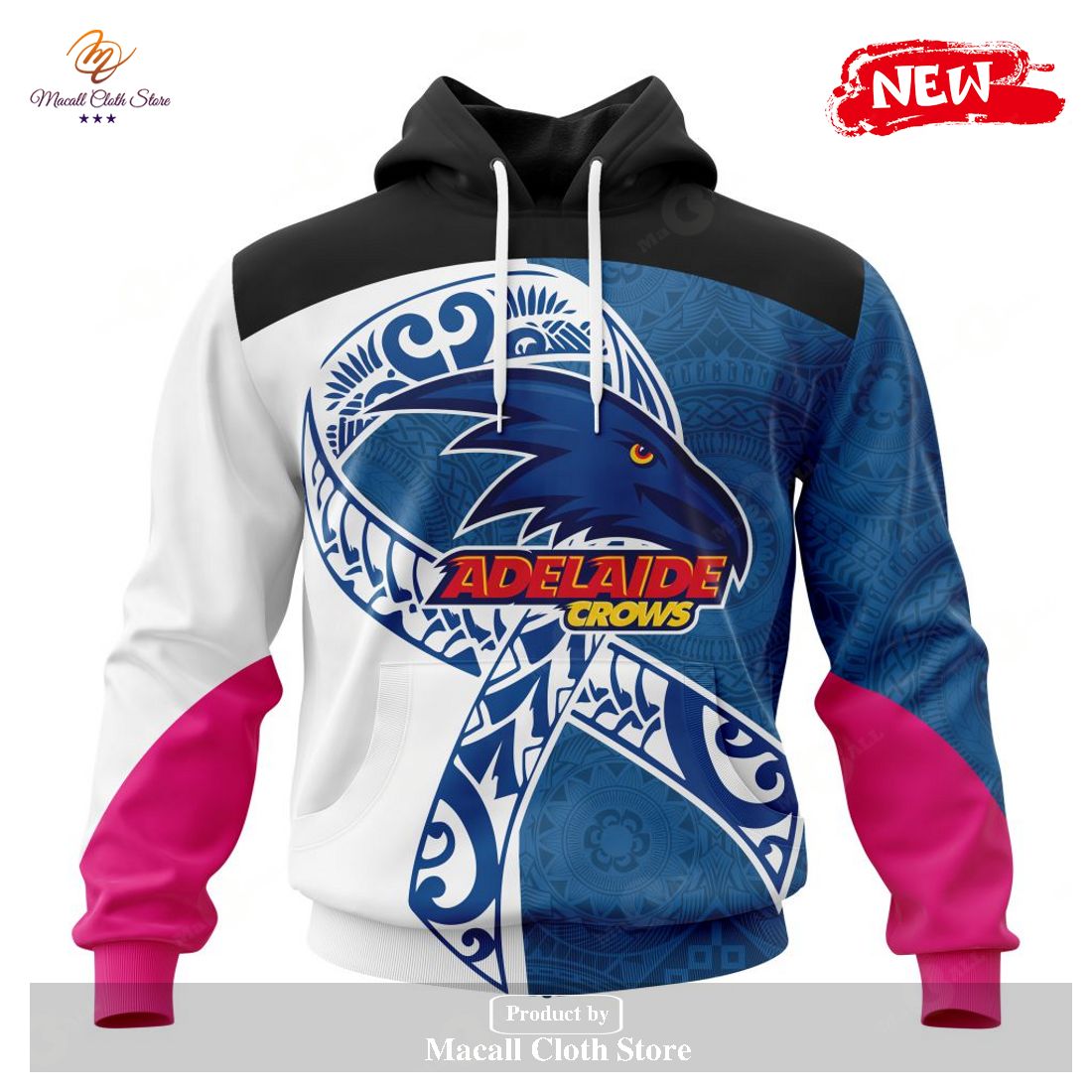 [NEW] Personalized AFL Adelaide Football Club – Specialized Kits Samoa Fight Cancer Hoodie Sweatshirt 3D