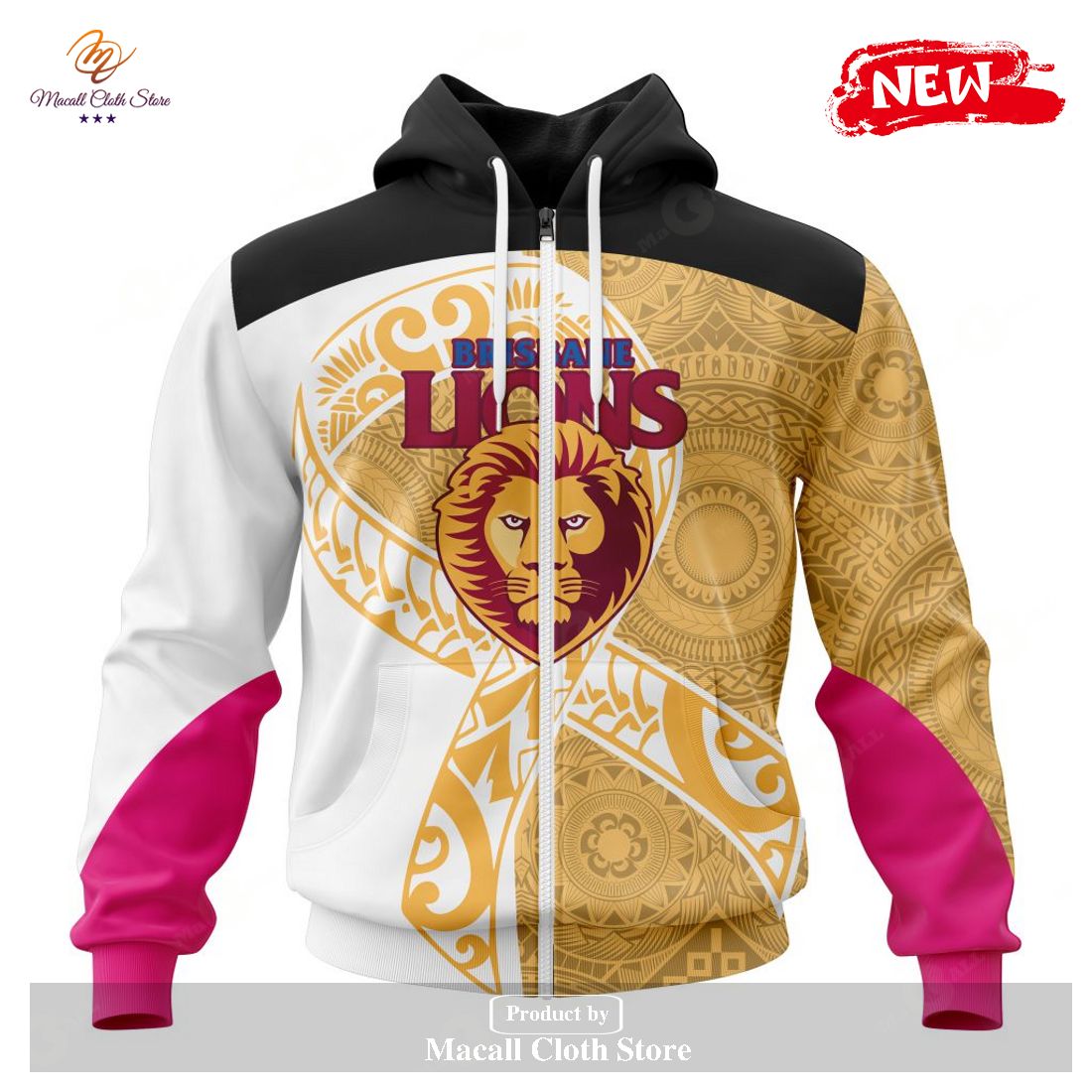 [NEW] Personalized AFL Brisbane Lions – Specialized Kits Samoa Fight Cancer Hoodie Sweatshirt 3D