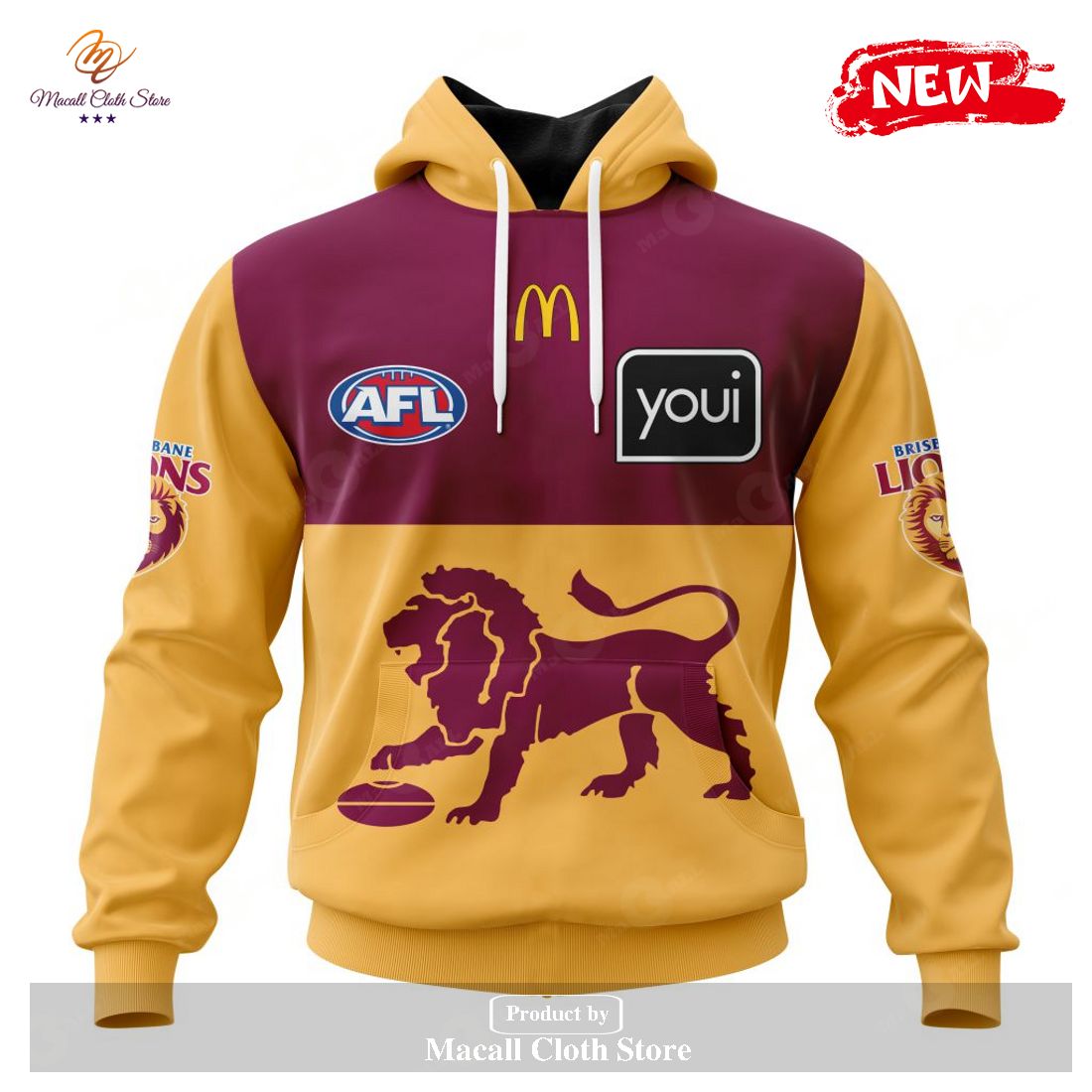 [NEW] Personalized AFL Brisbane Lions Clash Kits 2023 Hoodie Sweatshirt 3D
