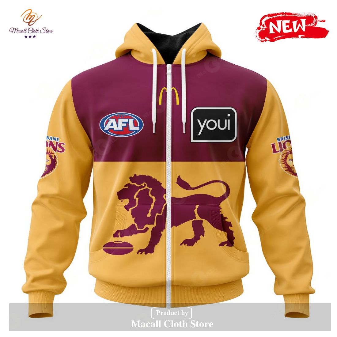 [NEW] Personalized AFL Brisbane Lions Clash Kits 2023 Hoodie Sweatshirt 3D