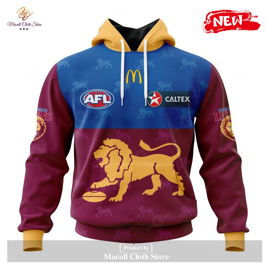 [NEW] Personalized AFL Brisbane Lions Home Kits 2023 Hoodie Sweatshirt 3D