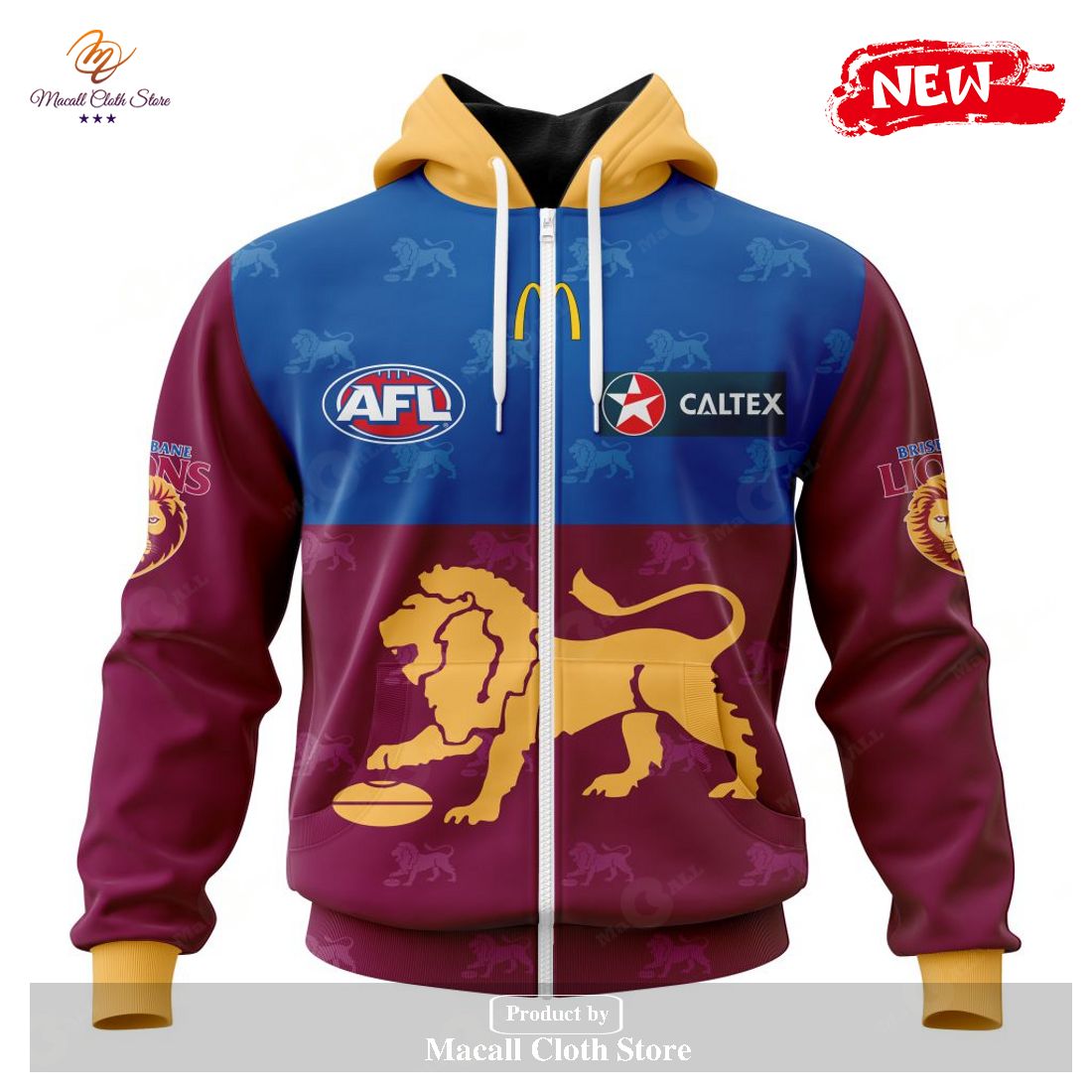 [NEW] Personalized AFL Brisbane Lions Home Kits 2023 Hoodie Sweatshirt 3D