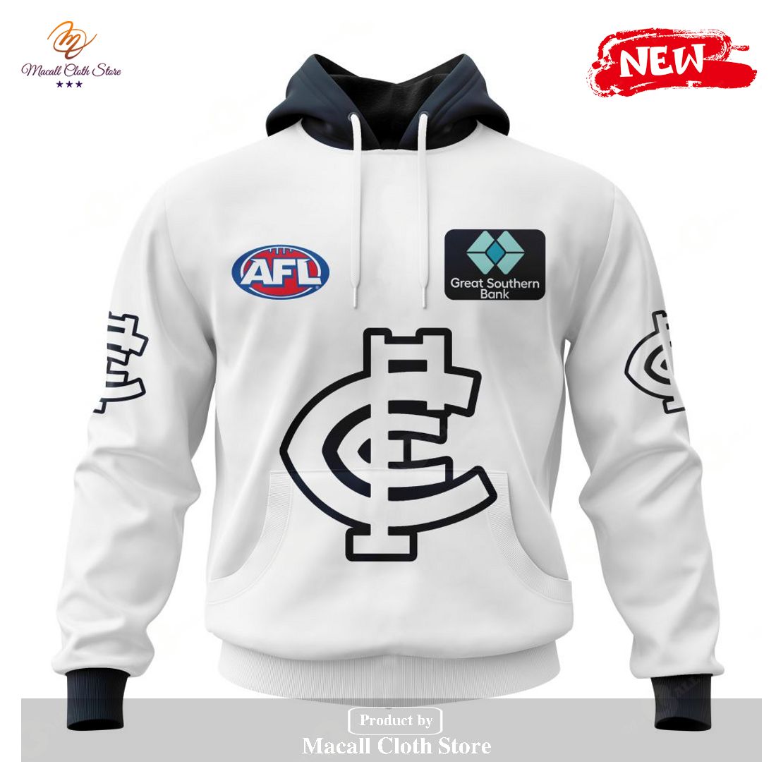 [NEW] Personalized AFL Carlton Football Club Clash Kits 2023 Hoodie Sweatshirt 3D