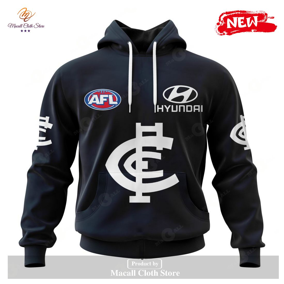 [NEW] Personalized AFL Carlton Football Club Home Kits 2023 Hoodie Sweatshirt 3D