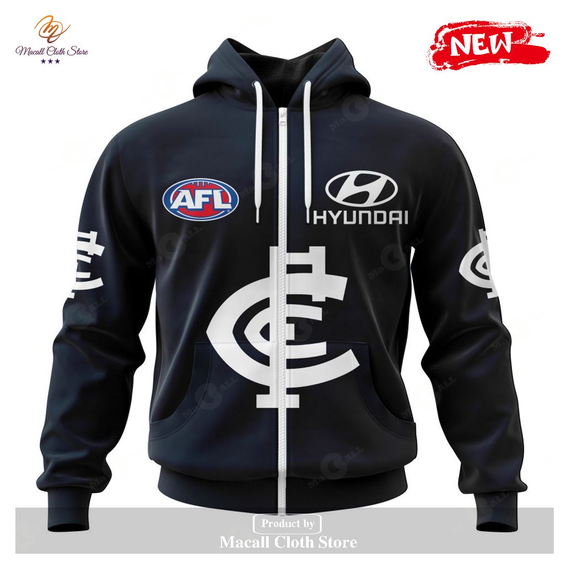 [NEW] Personalized AFL Carlton Football Club Home Kits 2023 Hoodie Sweatshirt 3D