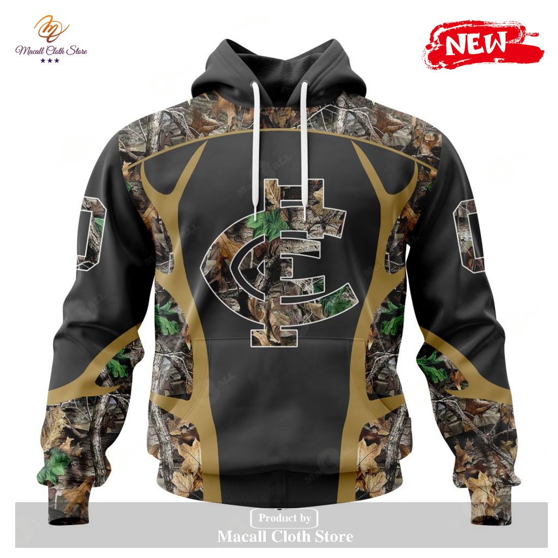 [NEW] Personalized AFL Carlton Football Club Special Camo Hunting Design Hoodie Sweatshirt 3D