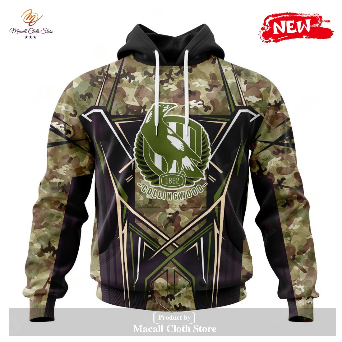 [NEW] Personalized AFL Collingwood Football Club Special Camo Color Design Hoodie Sweatshirt 3D