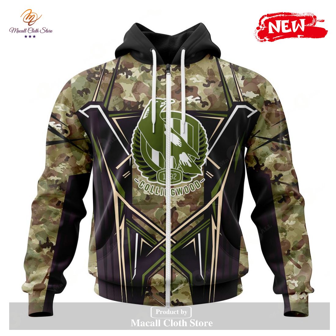[NEW] Personalized AFL Collingwood Football Club Special Camo Color Design Hoodie Sweatshirt 3D