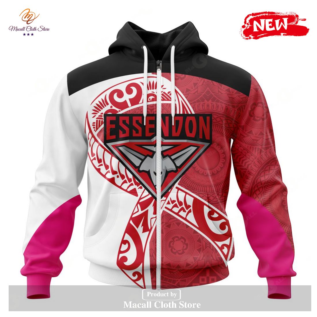 [NEW] Personalized AFL Essendon Football Club – Specialized Kits Samoa Fight Cancer Hoodie Sweatshirt 3D