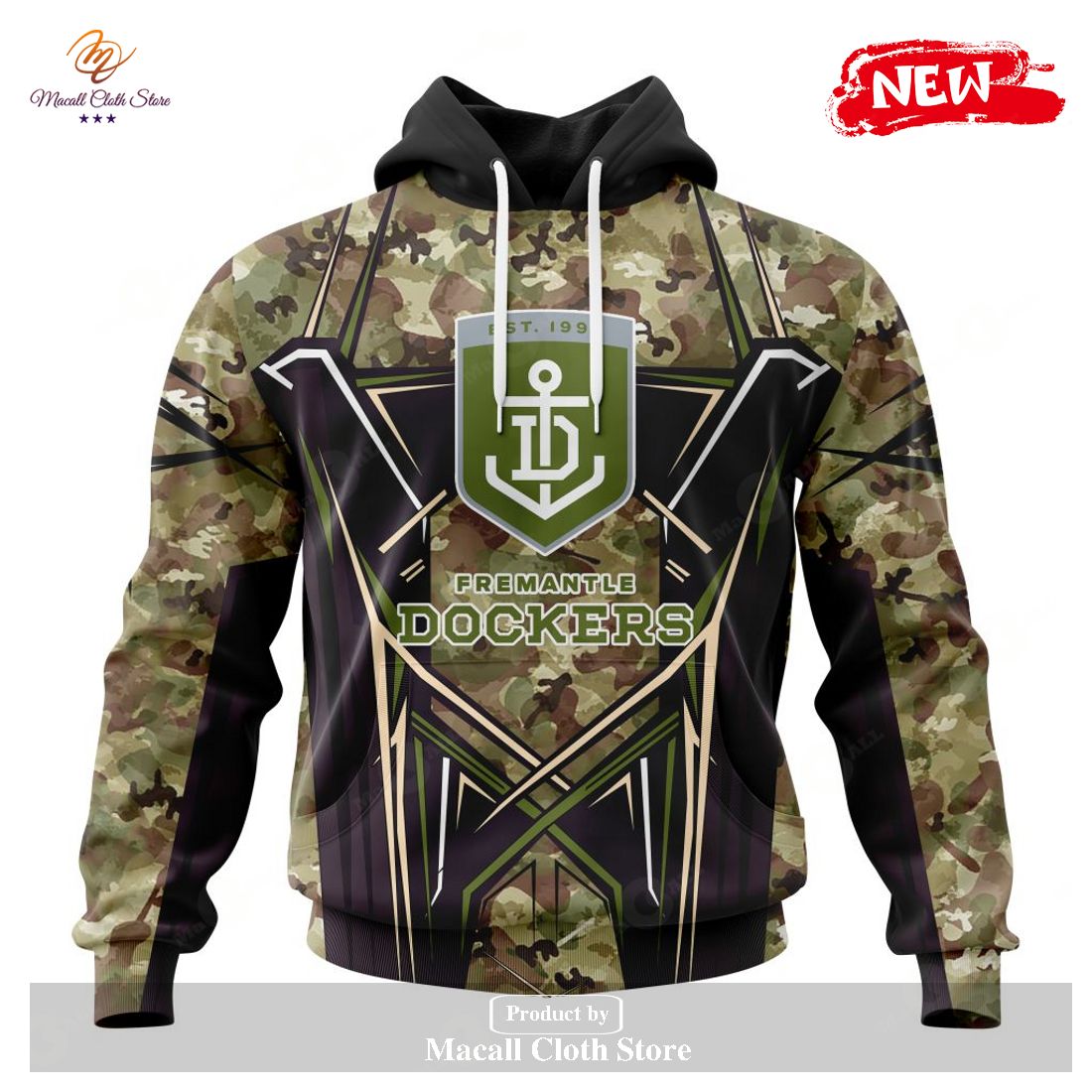 [NEW] Personalized AFL Fremantle Dockers Special Camo Color Design Hoodie Sweatshirt 3D