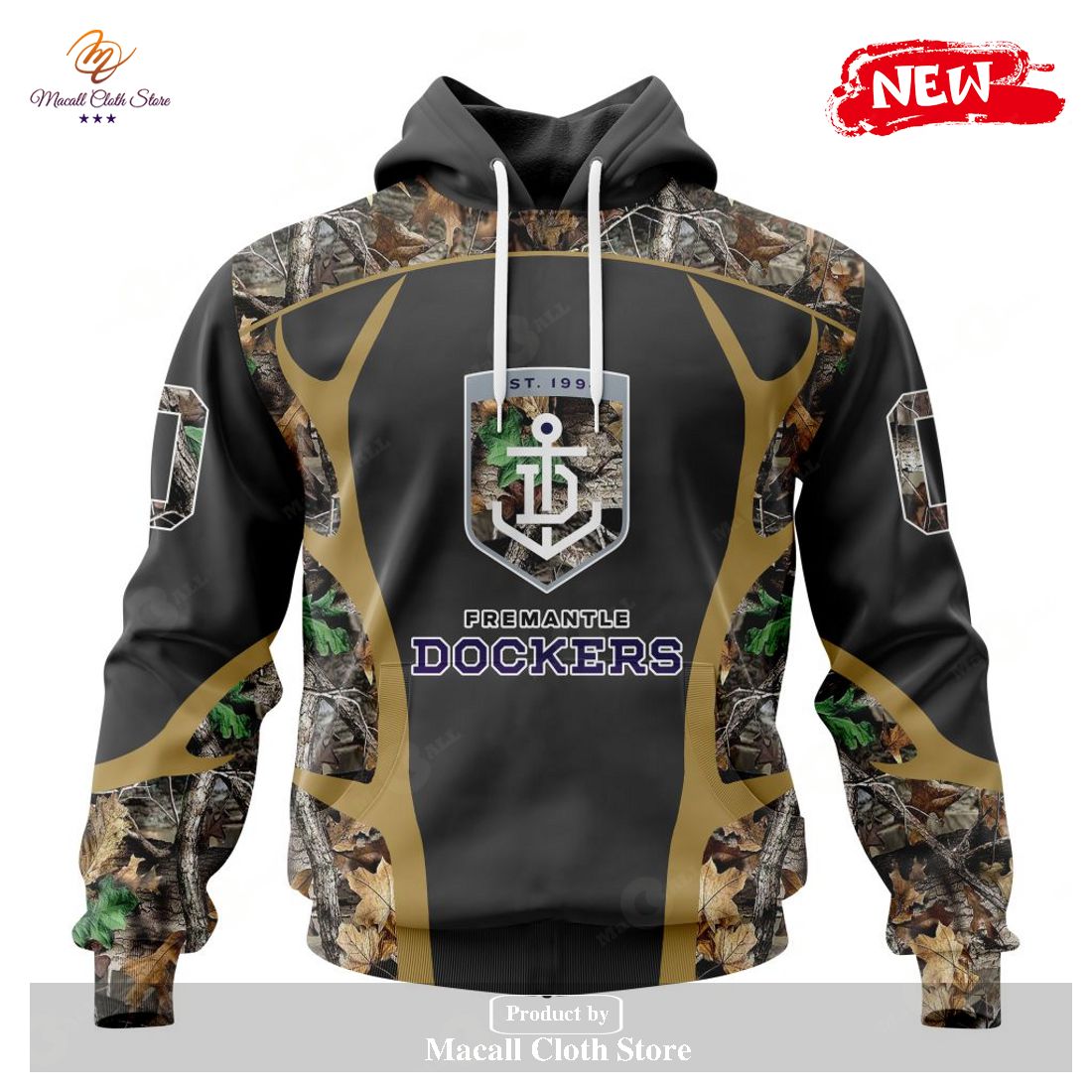 [NEW] Personalized AFL Fremantle Dockers Special Camo Hunting Design Hoodie Sweatshirt 3D
