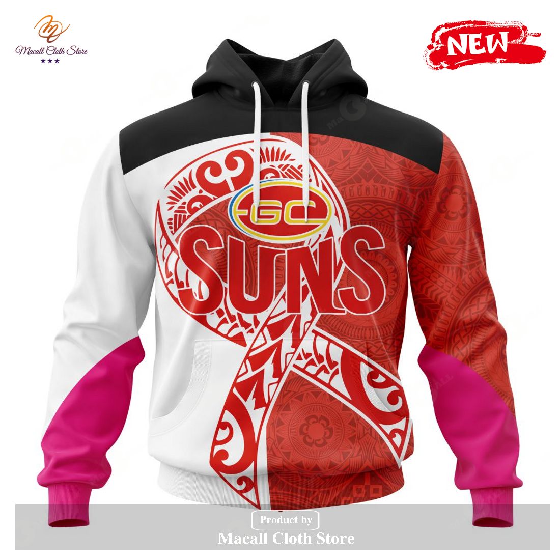 [NEW] Personalized AFL Gold Coast Football Club – Specialized Kits Samoa Fight Cancer Hoodie Sweatshirt 3D