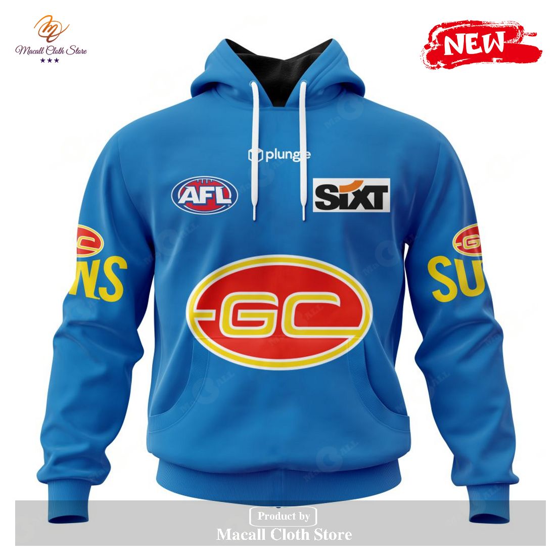 [NEW] Personalized AFL Gold Coast Suns Clash Kits 2023 Hoodie Sweatshirt 3D