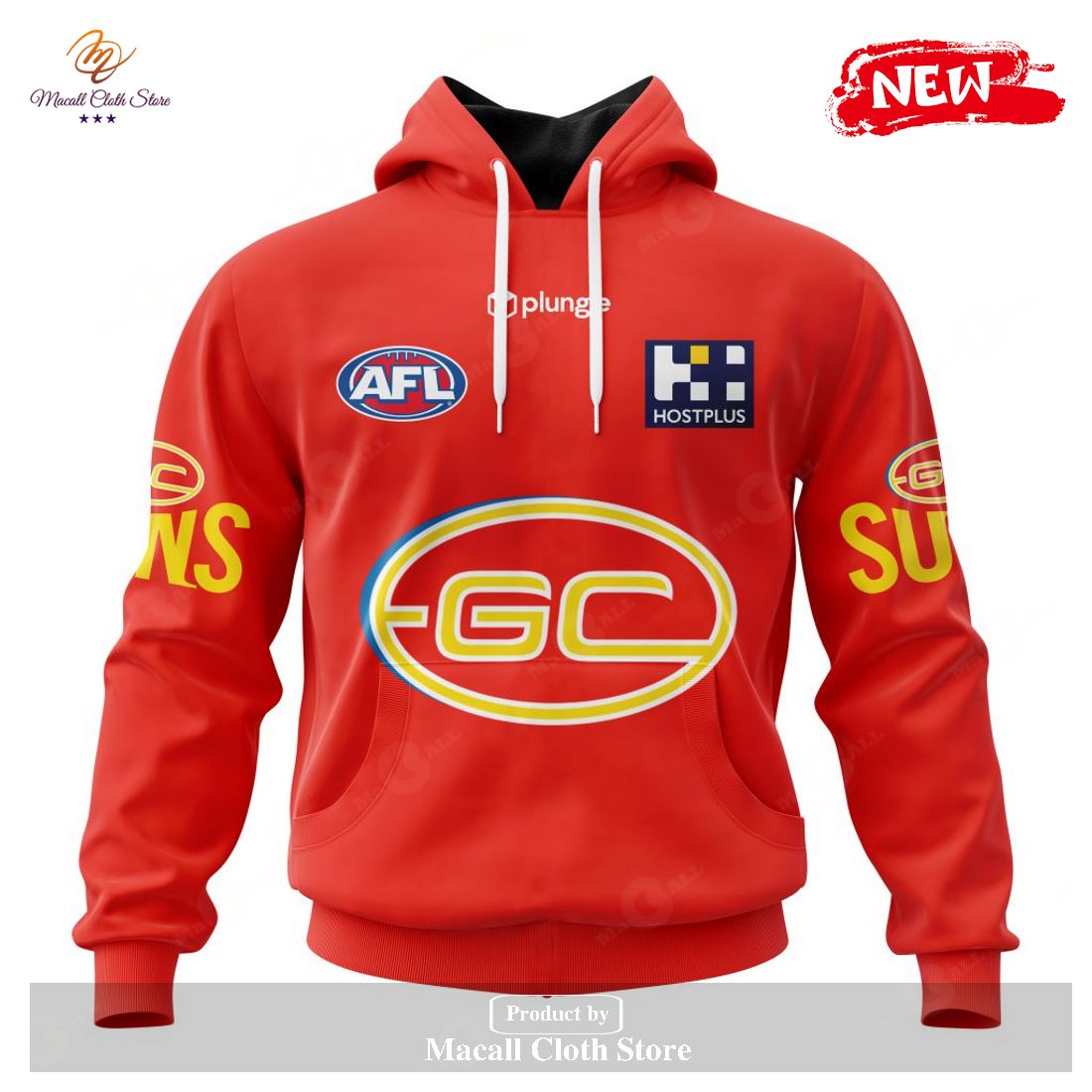 [NEW] Personalized AFL Gold Coast Suns Home Kits 2023 Hoodie Sweatshirt 3D