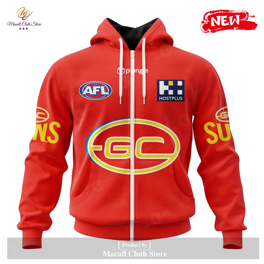 [NEW] Personalized AFL Gold Coast Suns Home Kits 2023 Hoodie Sweatshirt 3D