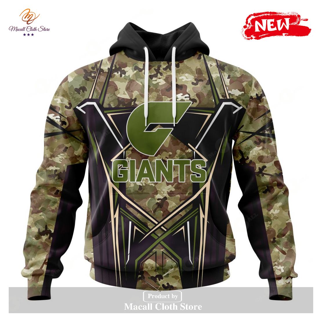 [NEW] Personalized AFL Greater Western Sydney Giants Special Camo Color Design Hoodie Sweatshirt 3D
