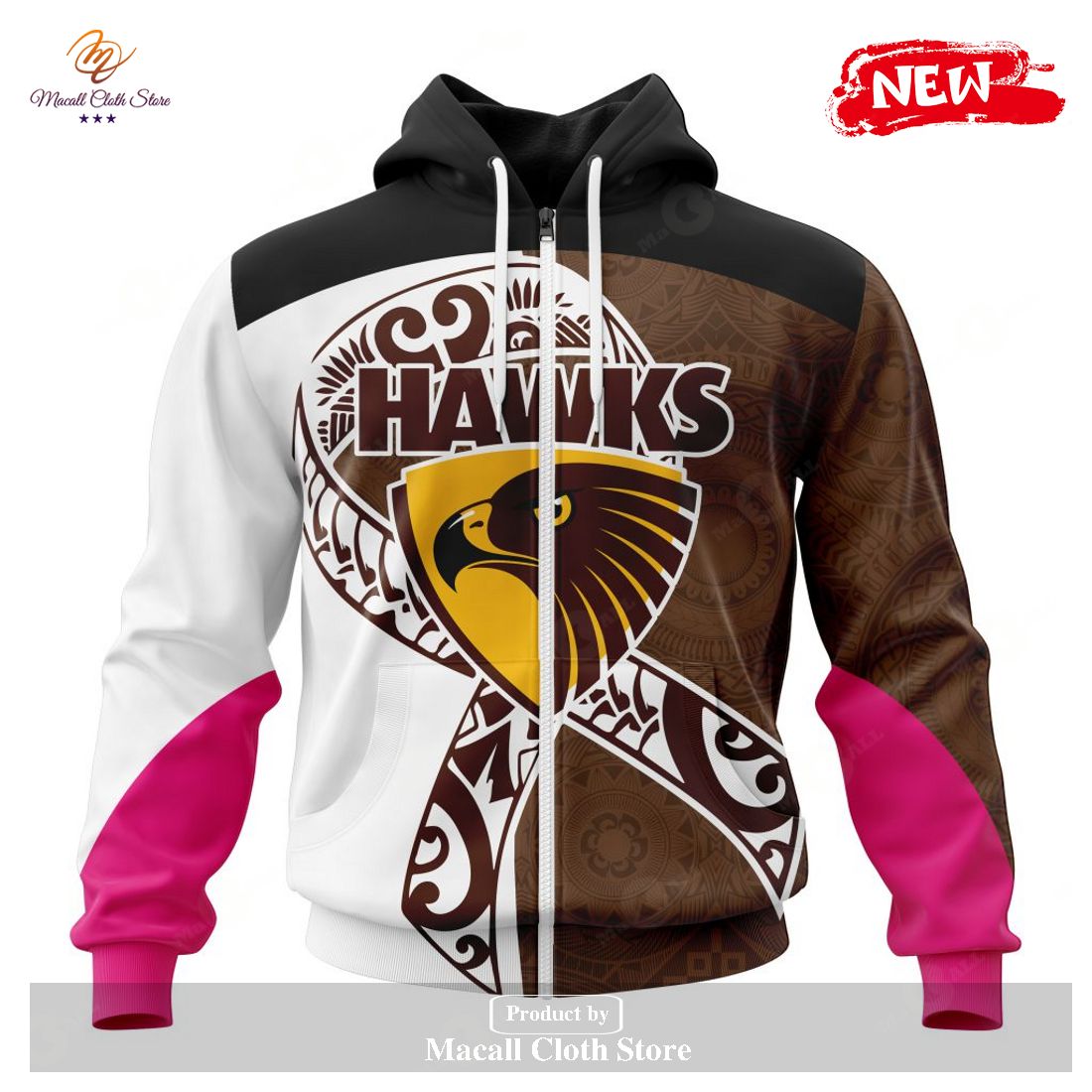 [NEW] Personalized AFL Hawthorn Football Club – Specialized Kits Samoa Fight Cancer Hoodie Sweatshirt 3D