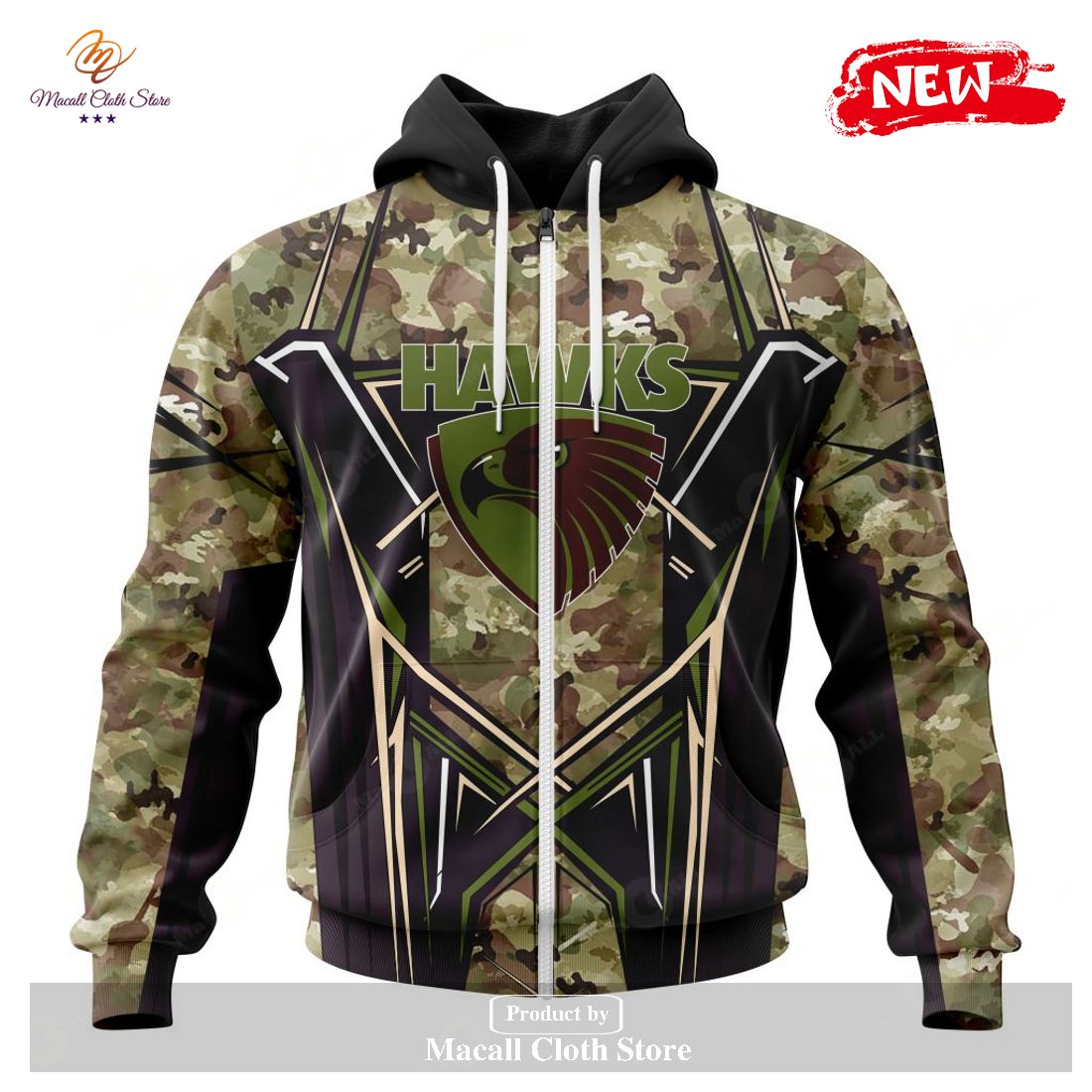 [NEW] Personalized AFL Hawthorn Football Club Special Camo Color Design Hoodie Sweatshirt 3D