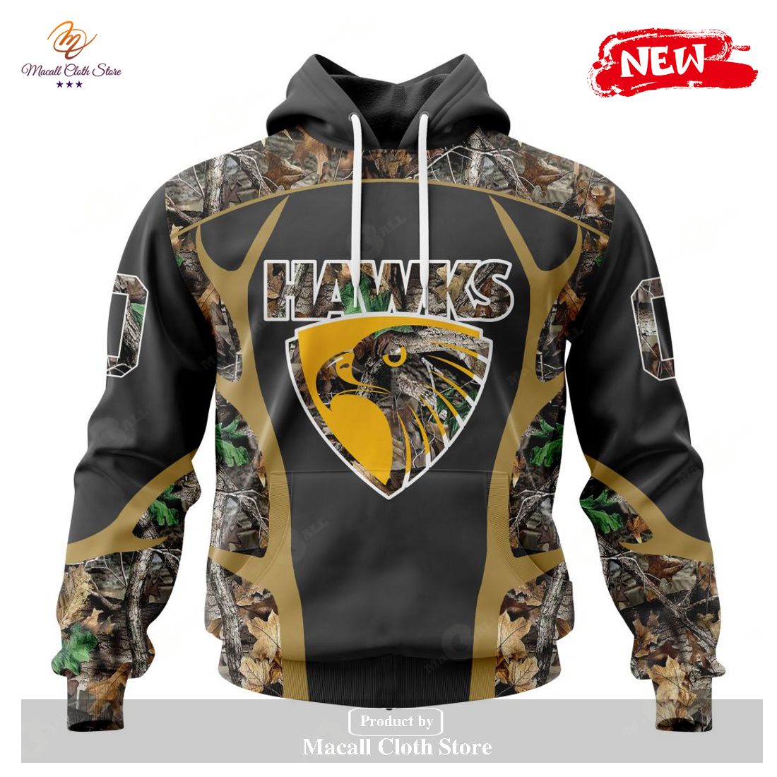 [NEW] Personalized AFL Hawthorn Football Club Special Camo Hunting Design Hoodie Sweatshirt 3D
