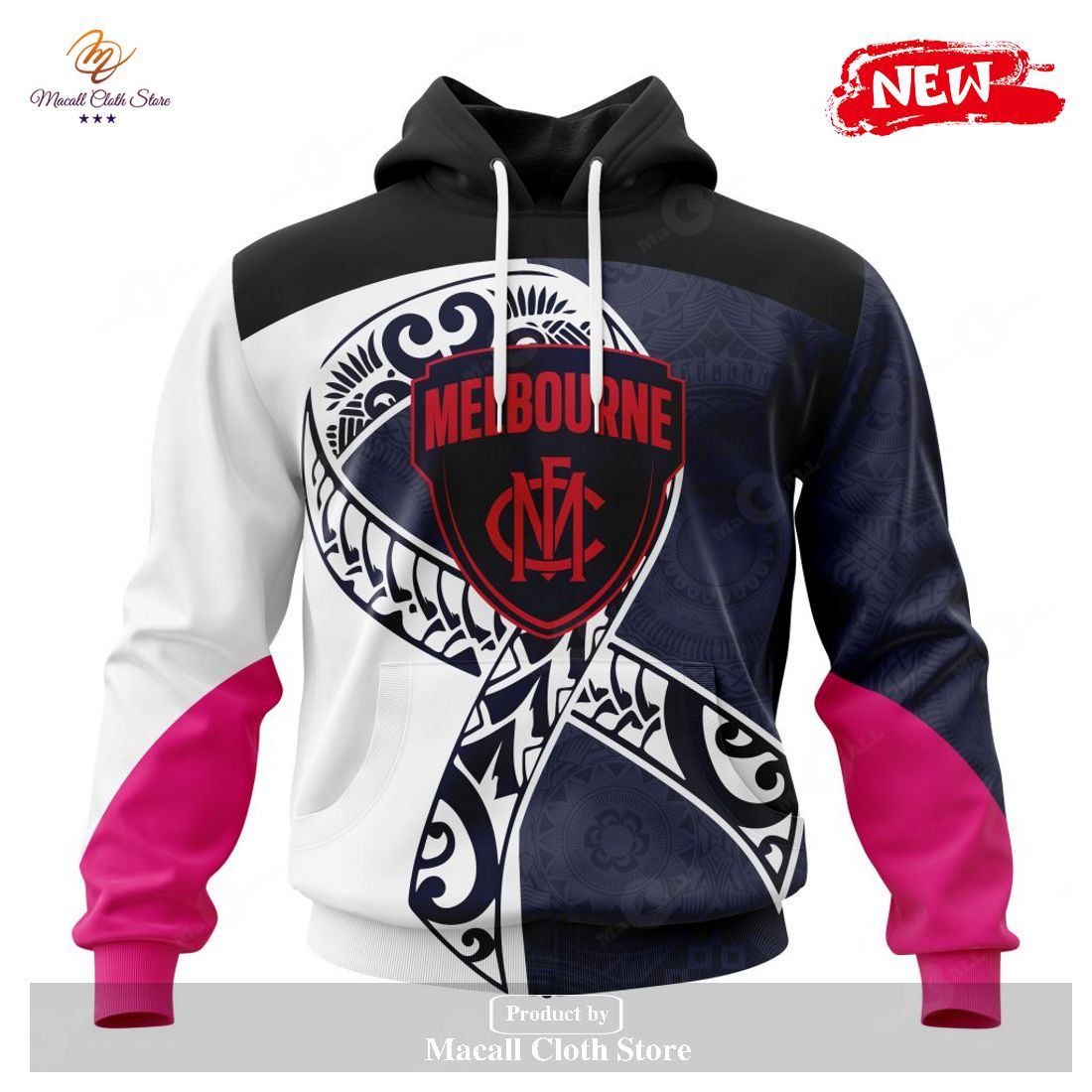 [NEW] Personalized AFL Melbourne Football Club – Specialized Kits Samoa Fight Cancer Hoodie Sweatshirt 3D