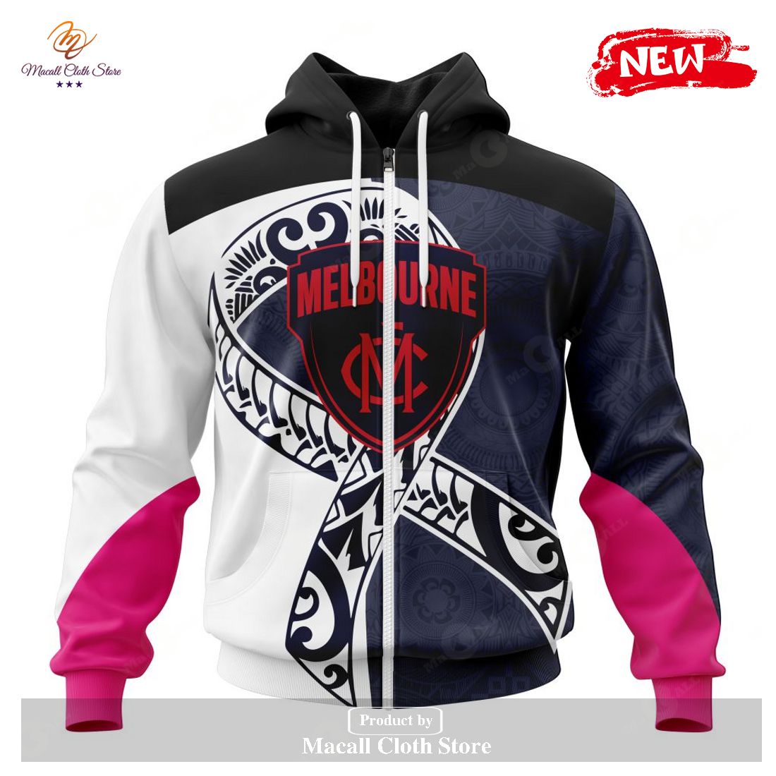 [NEW] Personalized AFL Melbourne Football Club – Specialized Kits Samoa Fight Cancer Hoodie Sweatshirt 3D