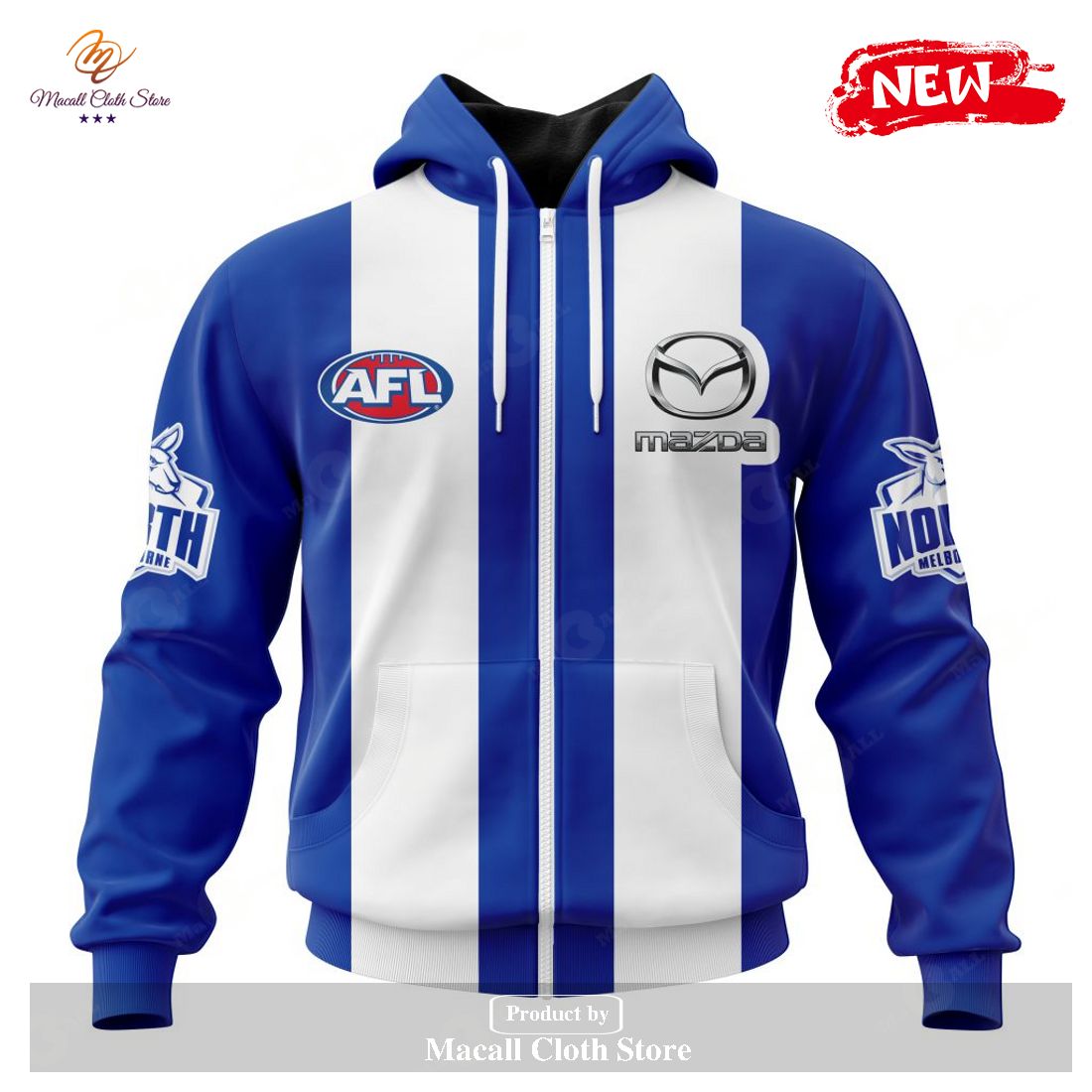 [NEW] Personalized AFL North Melbourne Football Club Home Kits 2023 Hoodie Sweatshirt 3D