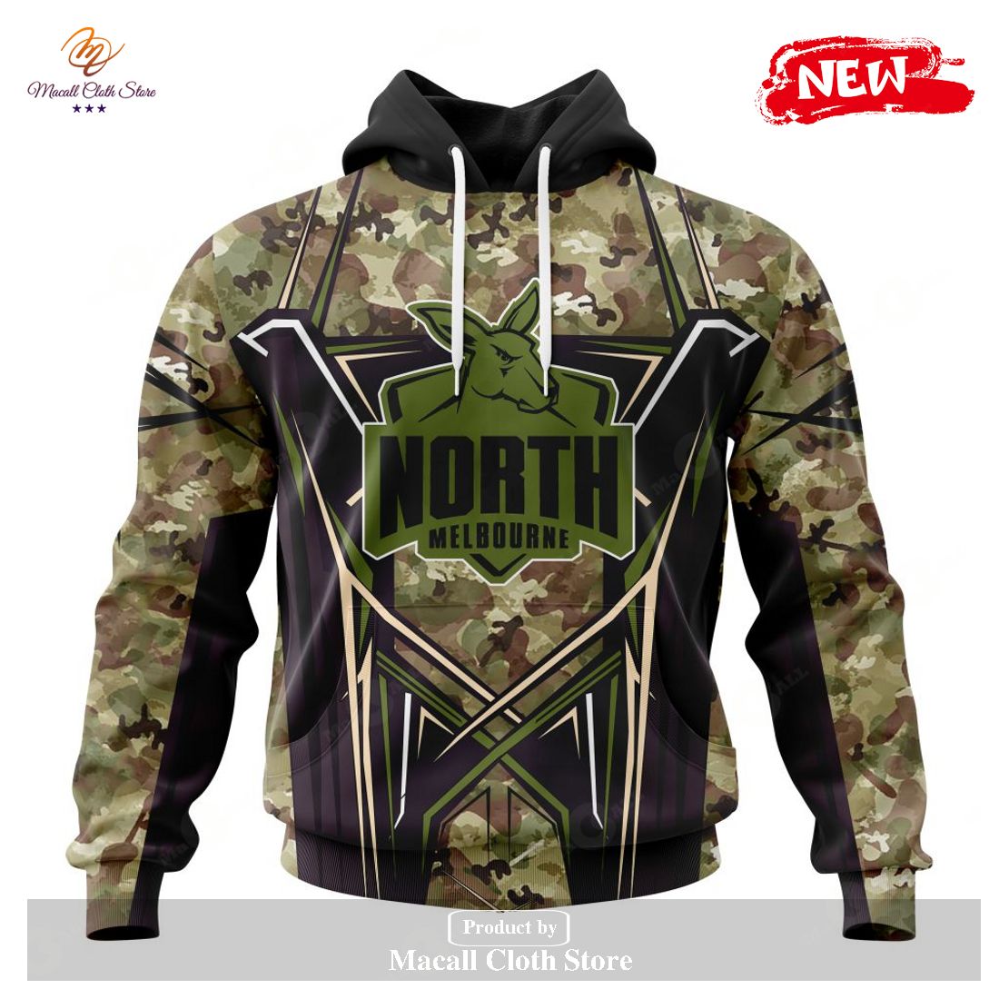 [NEW] Personalized AFL North Melbourne Football Club Special Camo Color Design Hoodie Sweatshirt 3D