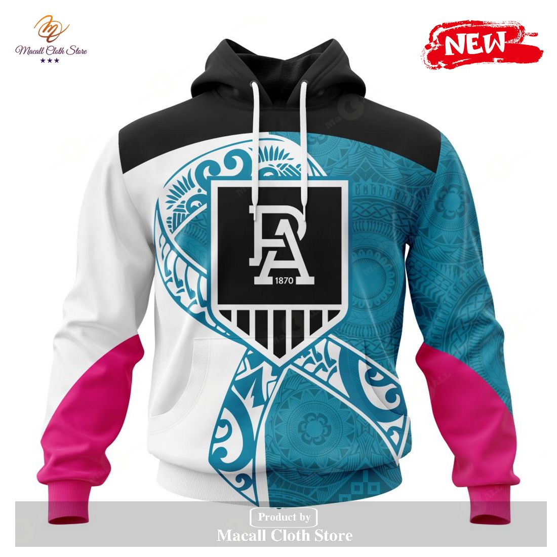 [NEW] Personalized AFL Port Adelaide – Specialized Kits Samoa Fight Cancer Hoodie Sweatshirt 3D