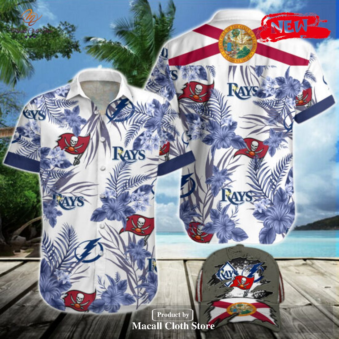 MLB Tampa's Bay Rays Sporting Success Leaf Design Hawaiian Shirt and Short MLB Tampa's Bay Rays Sporting Success Leaf Design Hawaiian Shirt and Short