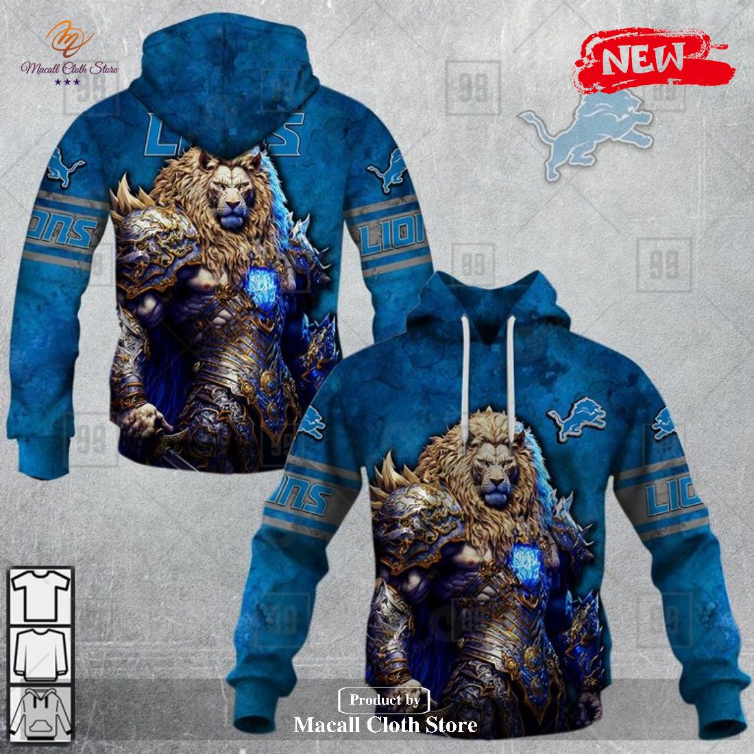 NFL Detroit Lions Warrior - Special Super Hero Design Hoodie Sweatshirt 3D NFL Detroit Lions Warrior - Special Super Hero Design Hoodie Sweatshirt 3D