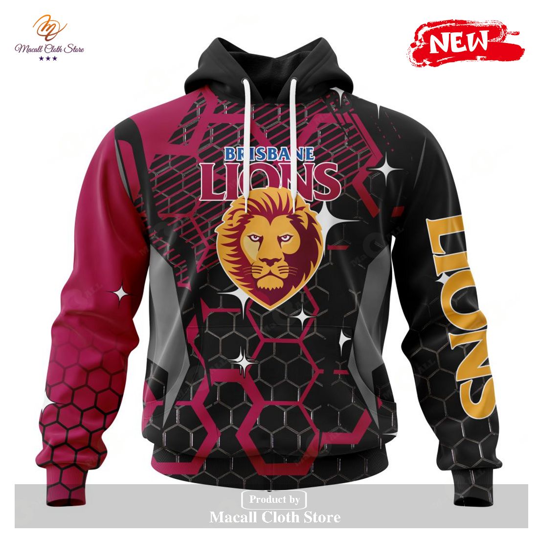 [NEW] Personalized AFL Brisbane Lions – Specialized Design With MotoCross Syle Hoodie Sweatshirt 3D