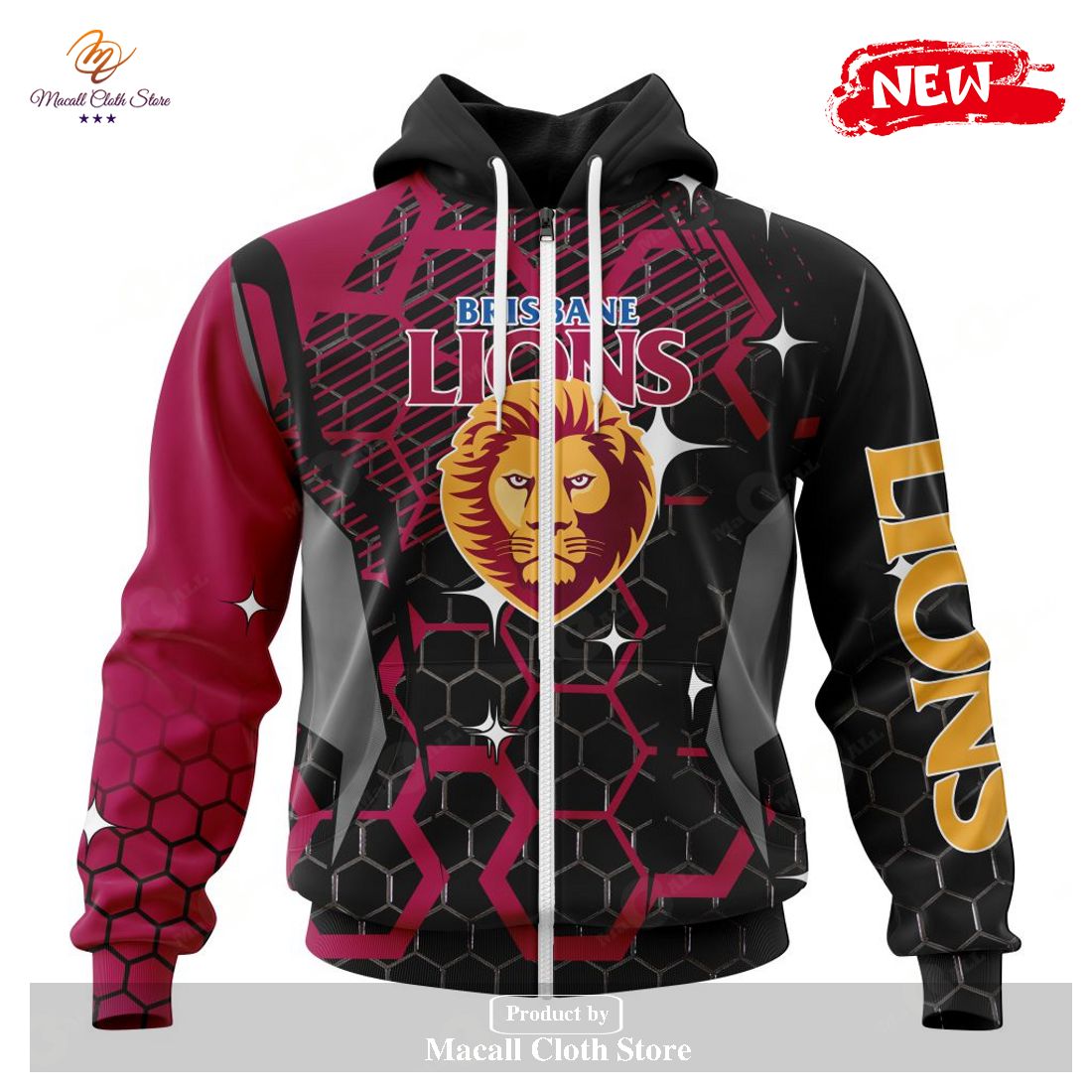 [NEW] Personalized AFL Brisbane Lions – Specialized Design With MotoCross Syle Hoodie Sweatshirt 3D