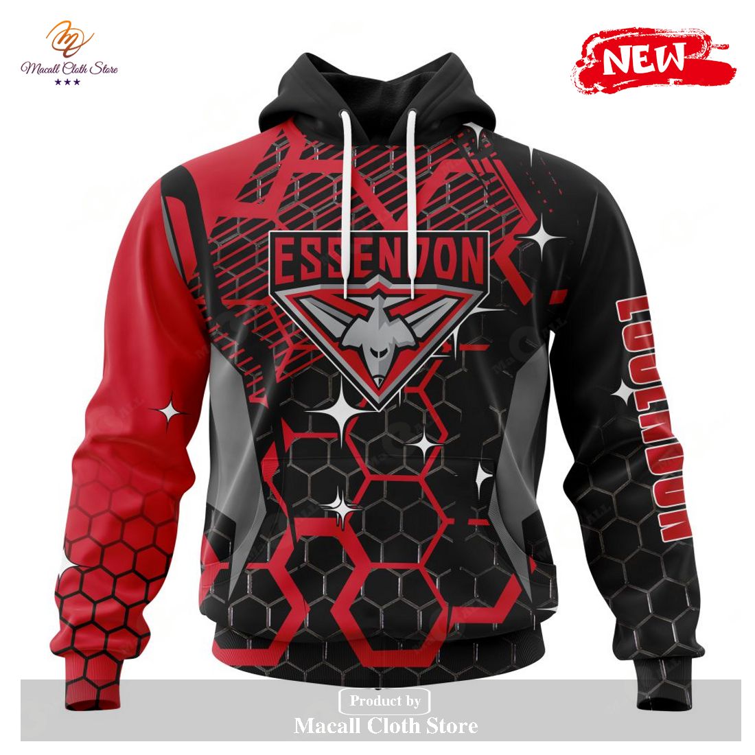 [NEW] Personalized AFL Essendon Football Club – Specialized Design With MotoCross Syle Hoodie Sweatshirt 3D