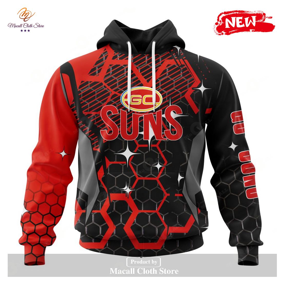 [NEW] Personalized AFL Gold Coast Football Club – Specialized Design With MotoCross Syle Hoodie Sweatshirt 3D