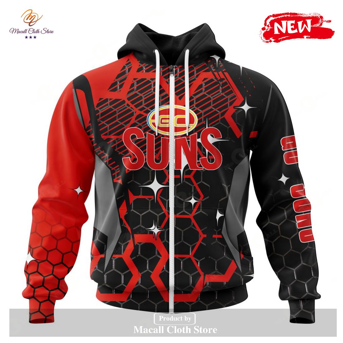 [NEW] Personalized AFL Gold Coast Football Club – Specialized Design With MotoCross Syle Hoodie Sweatshirt 3D