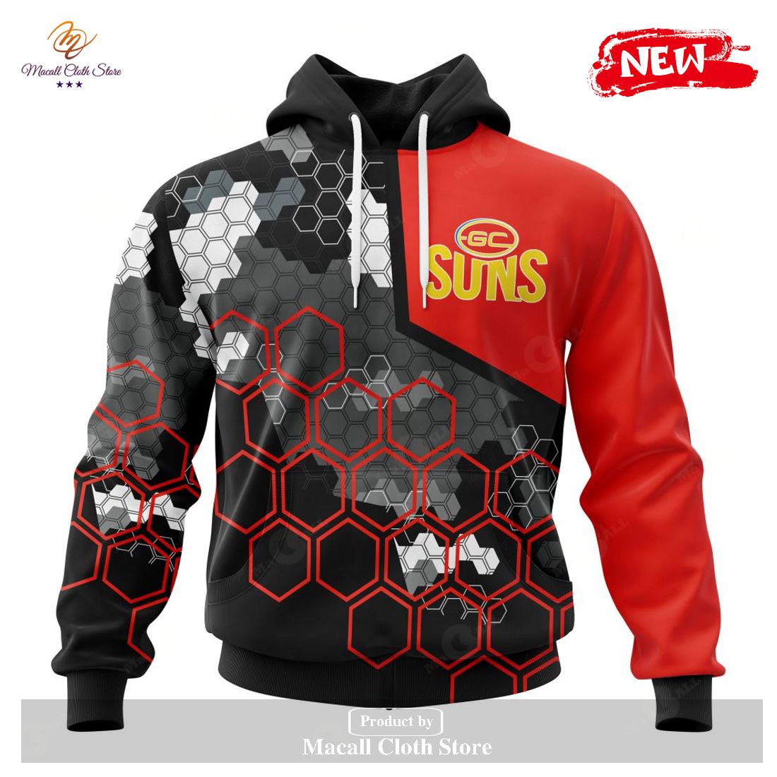 [NEW] Personalized AFL Gold Coast Suns Special Motocross Concept Hoodie Sweatshirt 3D
