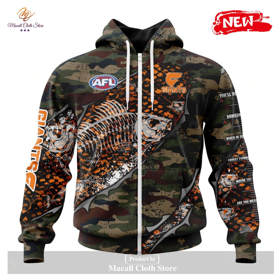 [NEW] Personalized AFL Greater Western Sydney Giants Special Camo Fishing Hoodie Sweatshirt 3D