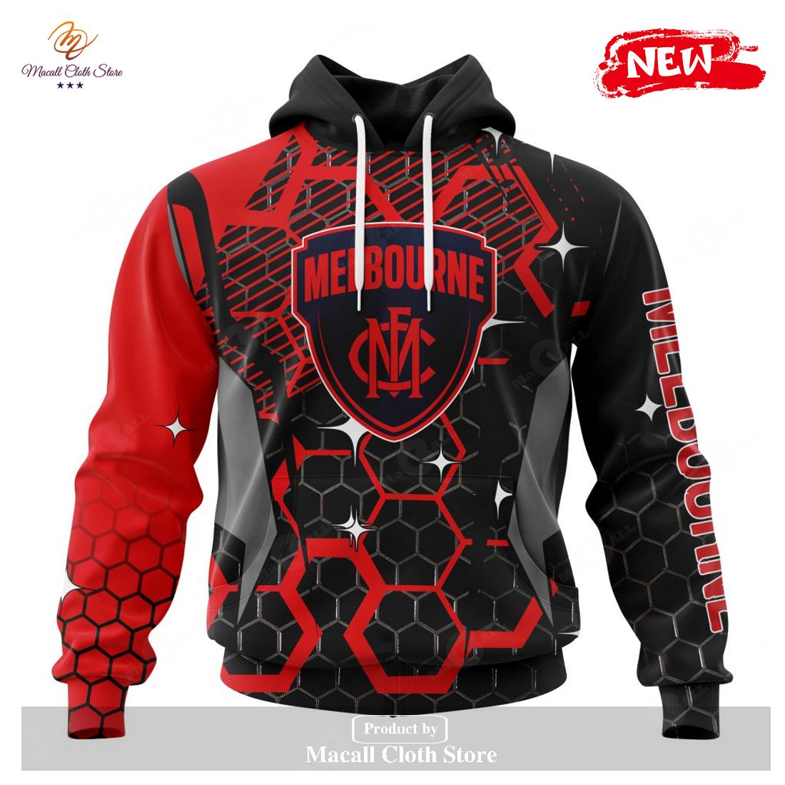 [NEW] Personalized AFL Melbourne Football Club – Specialized Design With MotoCross Syle Hoodie Sweatshirt 3D
