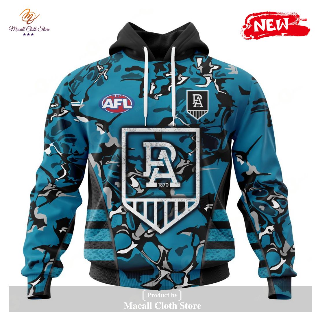 [NEW] Personalized AFL Port Adelaide – Specialized Design Wih Morden Art Design Hoodie Sweatshirt 3D
