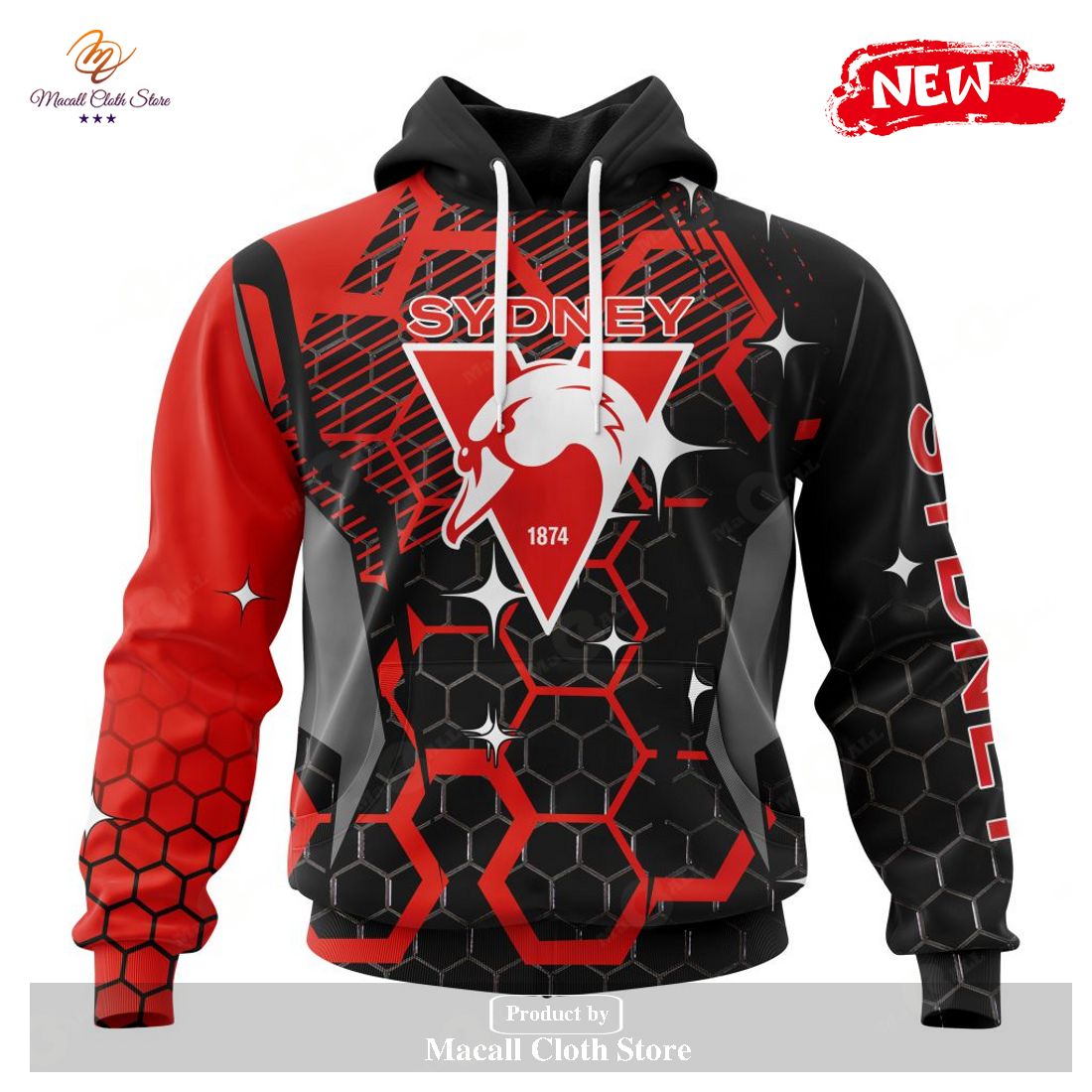[NEW] Personalized AFL Sydney Swans – Specialized Design With MotoCross Syle Hoodie Sweatshirt 3D