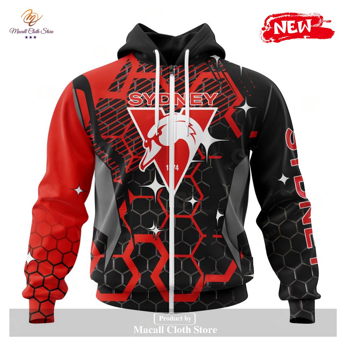 [NEW] Personalized AFL Sydney Swans – Specialized Design With MotoCross Syle Hoodie Sweatshirt 3D
