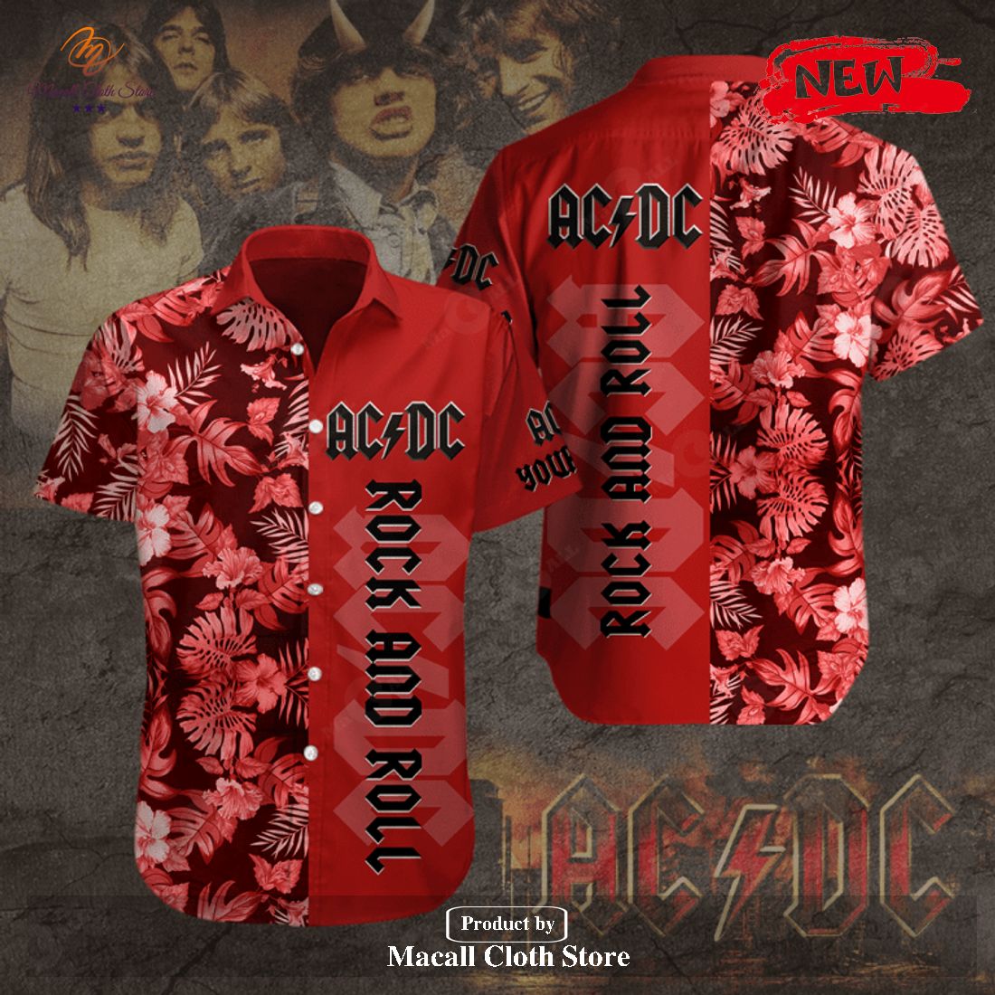 [NEW] ACDC Rock And Roll Red Leads Design Hawaiian Shirt and Short