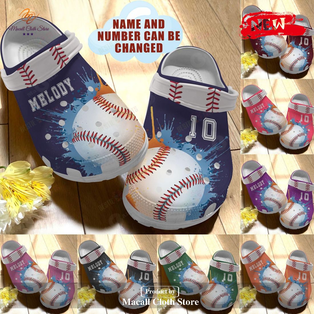 [NEW] Baseball Classic Whitesole Baseball Colorful For Man and Women Crocs Clog Shoes