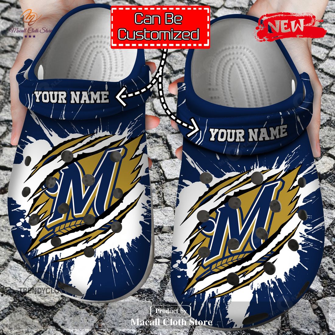 [NEW] BASEBALL MBREWERS RIPPED CLAW For Man and Women Crocs Clog Shoes