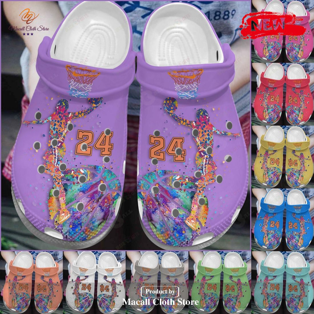 [NEW] Basketball Luxry Design Classic For Man and Women Crocs Clog Shoes