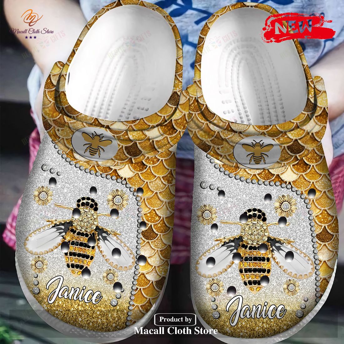 [NEW] Bee Classic Whitesole Bee Lover For Man and Women Crocs Clog Shoes