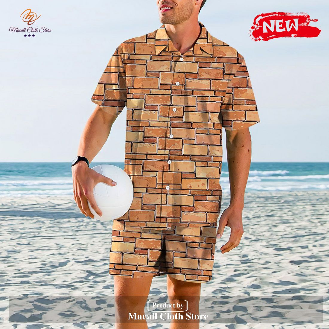 [NEW] 3 Brick Pattern Print Design Area Gifts for Brick Hawaiian Shirt and Short