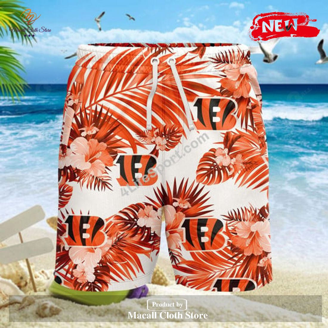 Cincinnati Bengals Summer Beach Shirt and Shorts Full Over Print