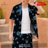 [NEW] Fox Leaves Ramen Japan Short Sleeve Living Coral Striped Tropical Palm Leaves Hawaiian Shirt and Short