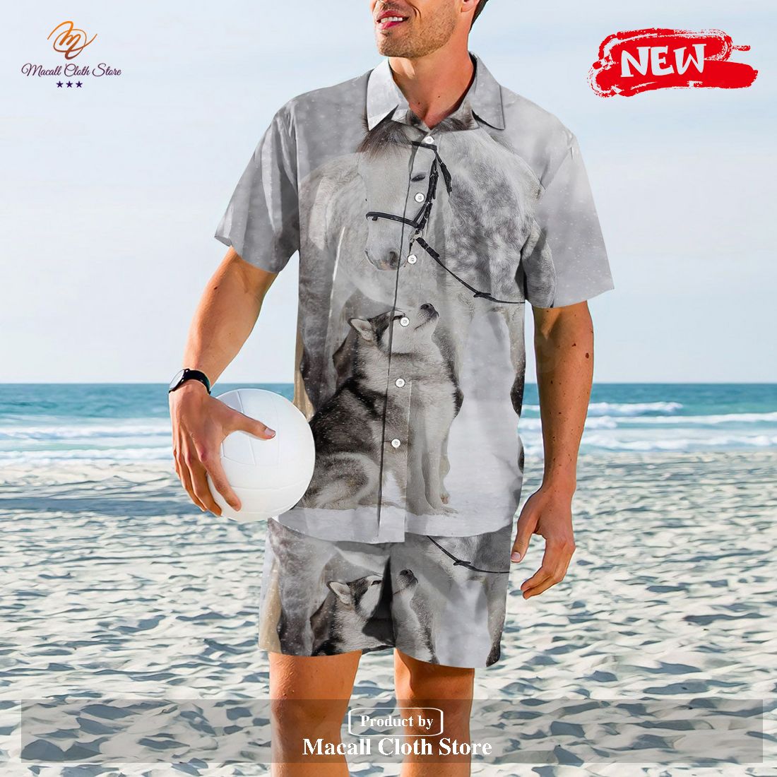 [NEW] Horse In Motion Revere Collar Colorful Horse Gifts for Horse Hawaiian Shirt and Short